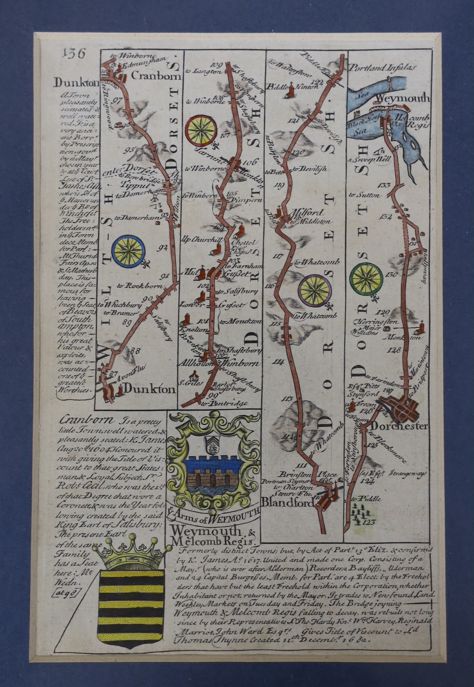 A selection of seven early maps, to include Exeter, Frankfurt, etc.